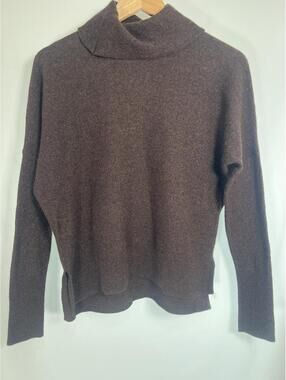 Merino Wool Max Studio Turtleneck Sweater Women's Large Brown